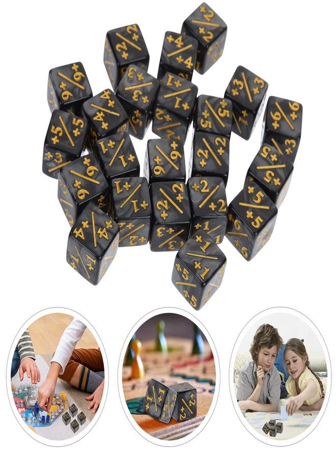 TOPPERFUN 48Pcs 1/+1 Token Dice Counter, 0.63in D6 Plus and Minus Dice Set, Acrylic Board Game Accessory, Compatible with MTG Counter, CCG, Card Games, Black - Image 5